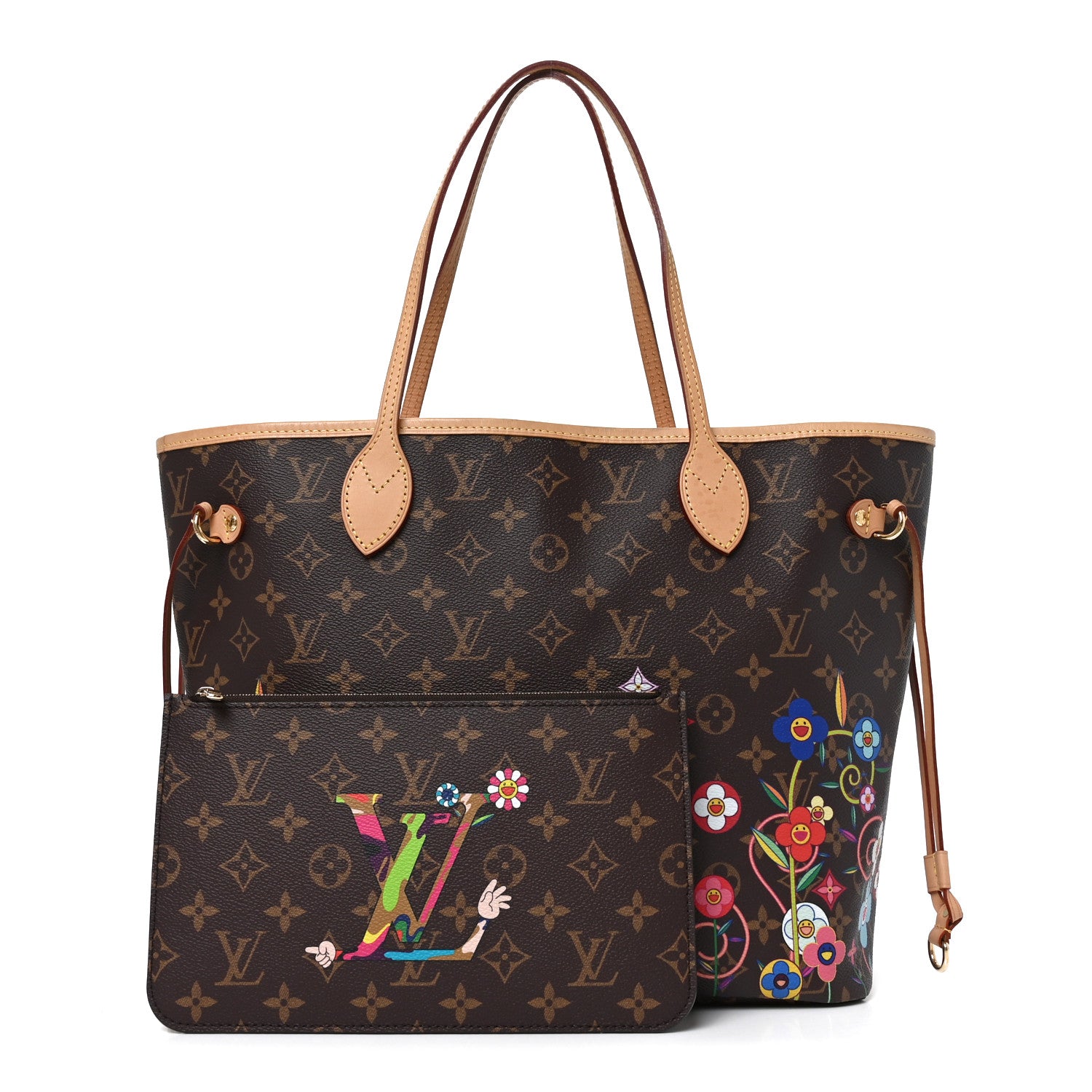 Louis Vuitton LV X TM Monogram Flowers Neverfull MM 3 of 10