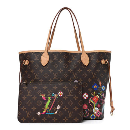 Louis Vuitton LV X TM Monogram Flowers Neverfull MM 3 of 10