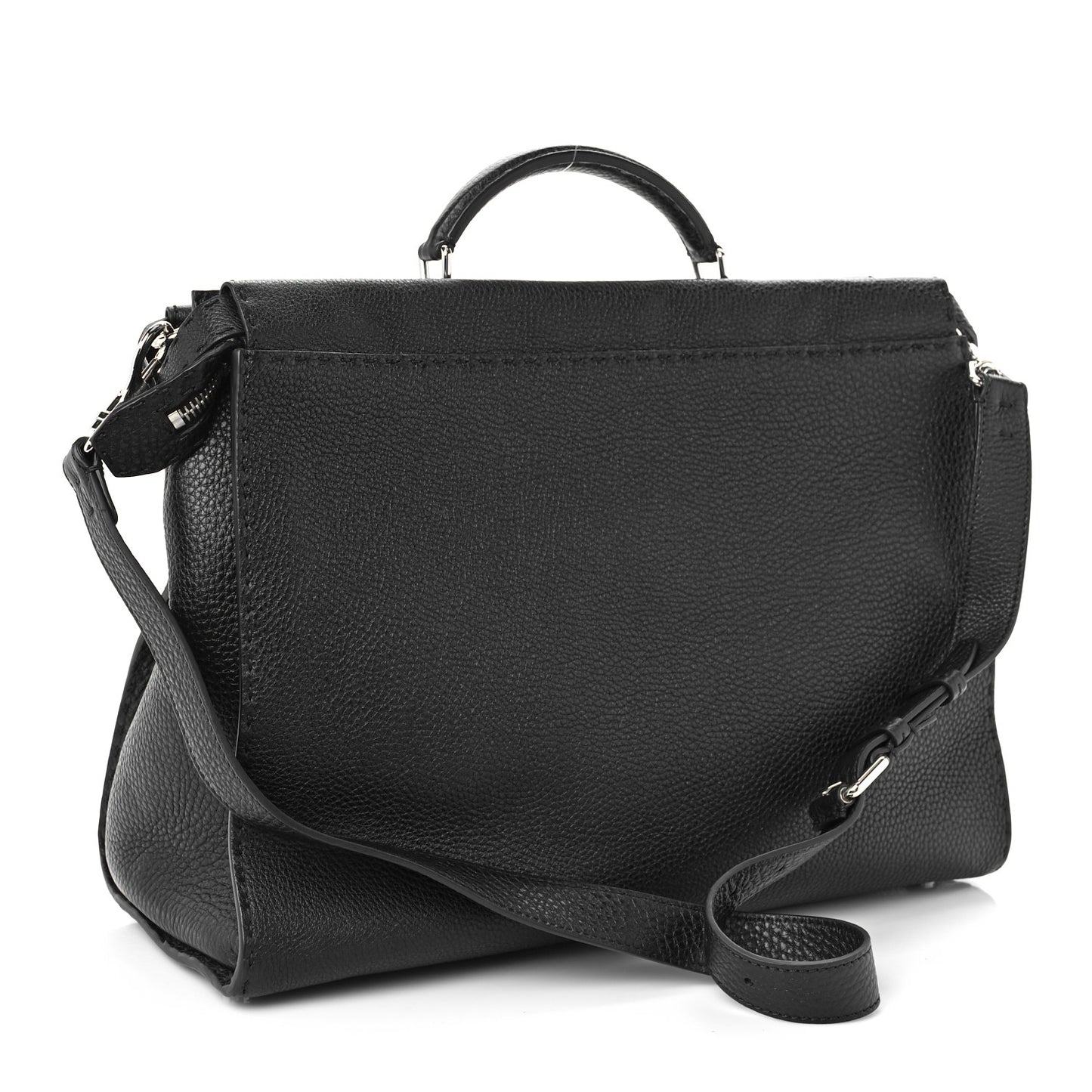 Cuoio Romano Selleria Metal Stitch Large Mens Peekaboo Iconic Essential Satchel Black