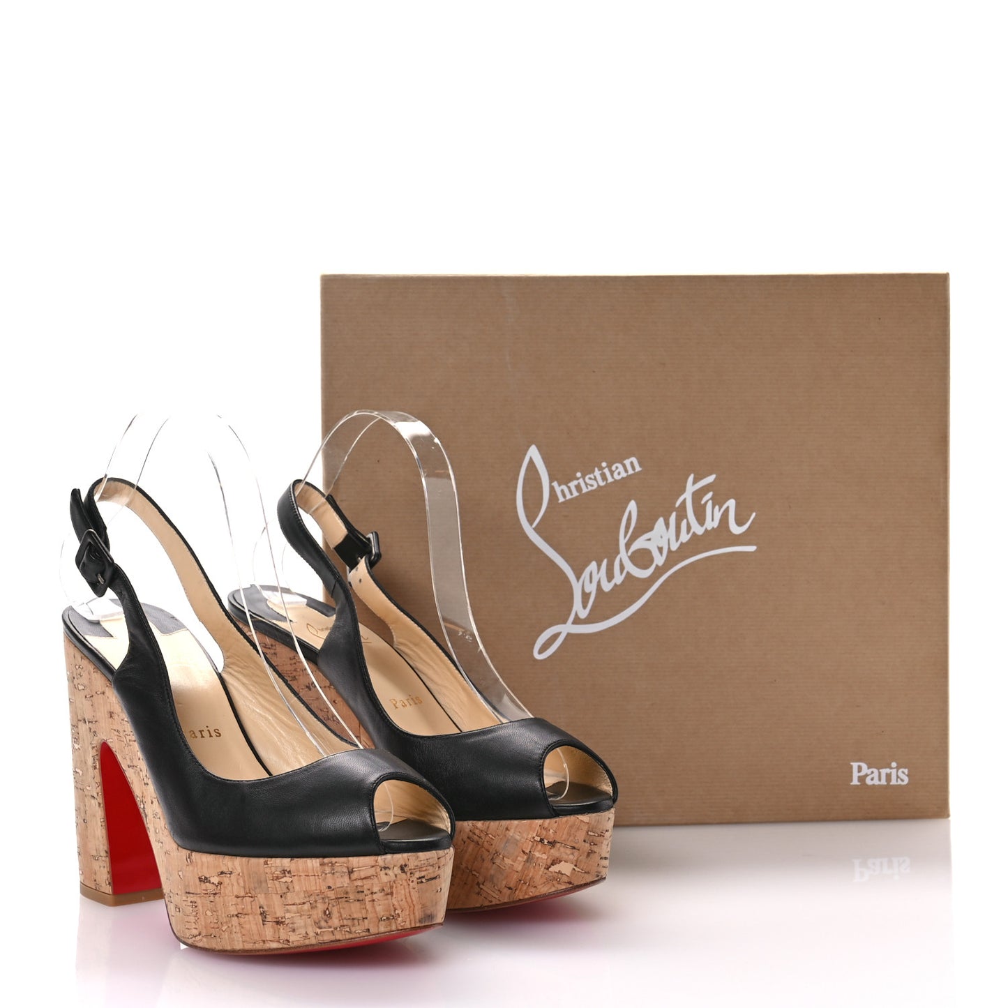 Calfskin Cork Dona Anna 120 Wedges 40 Black Natural