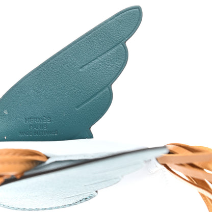 Hermes Milo Lambskin Grigri Rodeo Pegase Horse Bag Charm MM Bleu Brume Sesame Vert Bosphore 3 of 4