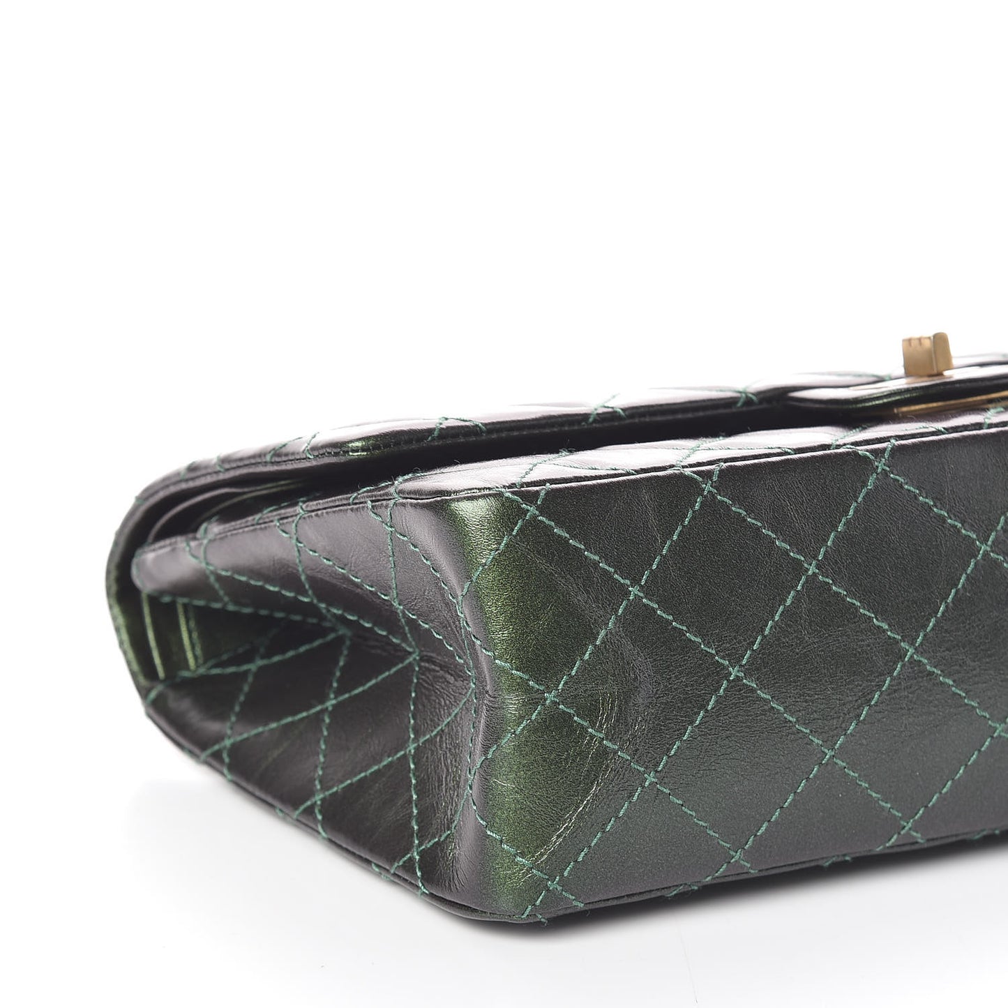 Metallic Calfskin Quilted 2.55 Reissue 226 Flap Green