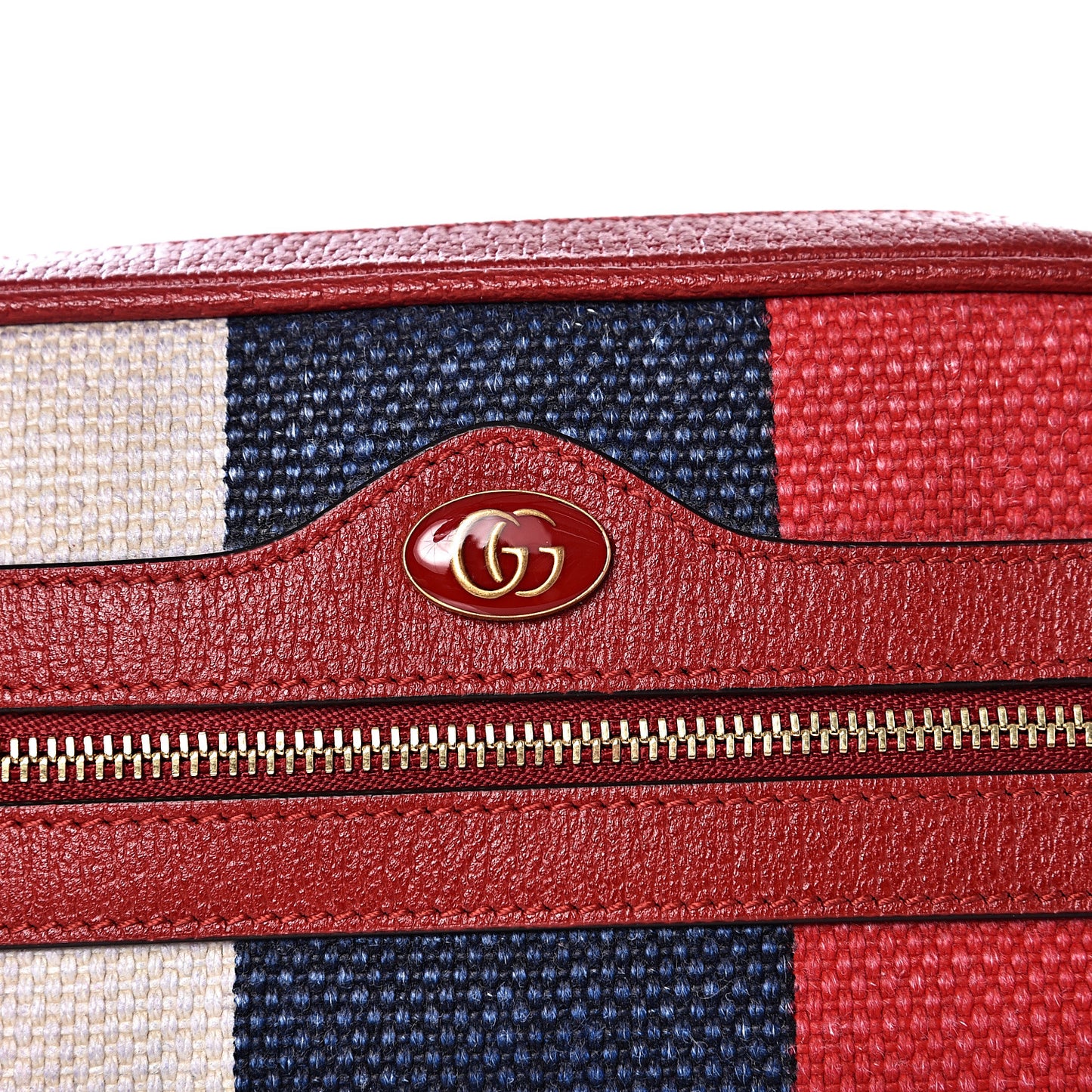 Canvas Sylvie Stripe Mini Ophidia Camera Bag Mystic White Hibiscus Red Maritime