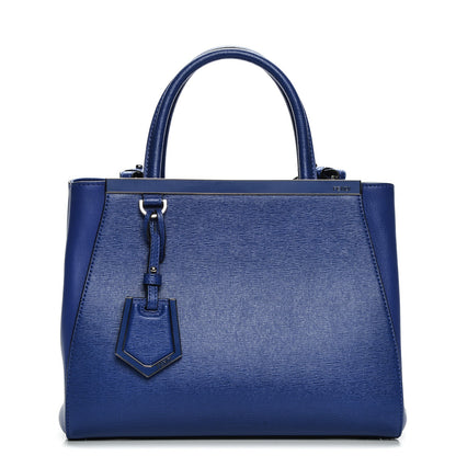Fendi Vitello Elite Petite 2Jours Tote Blue Neon 1 of 8