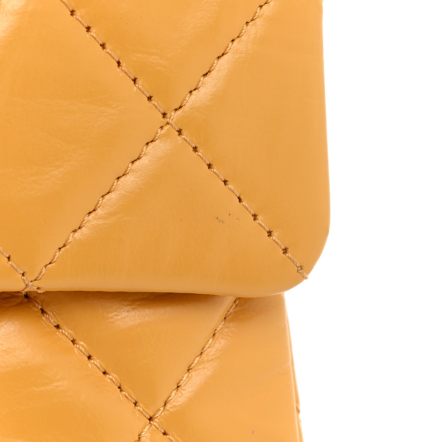 Chanel Crumpled Calfskin Quilted Clutch Yellow 11 of 11
