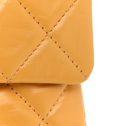 Chanel Crumpled Calfskin Quilted Clutch Yellow 11 of 11