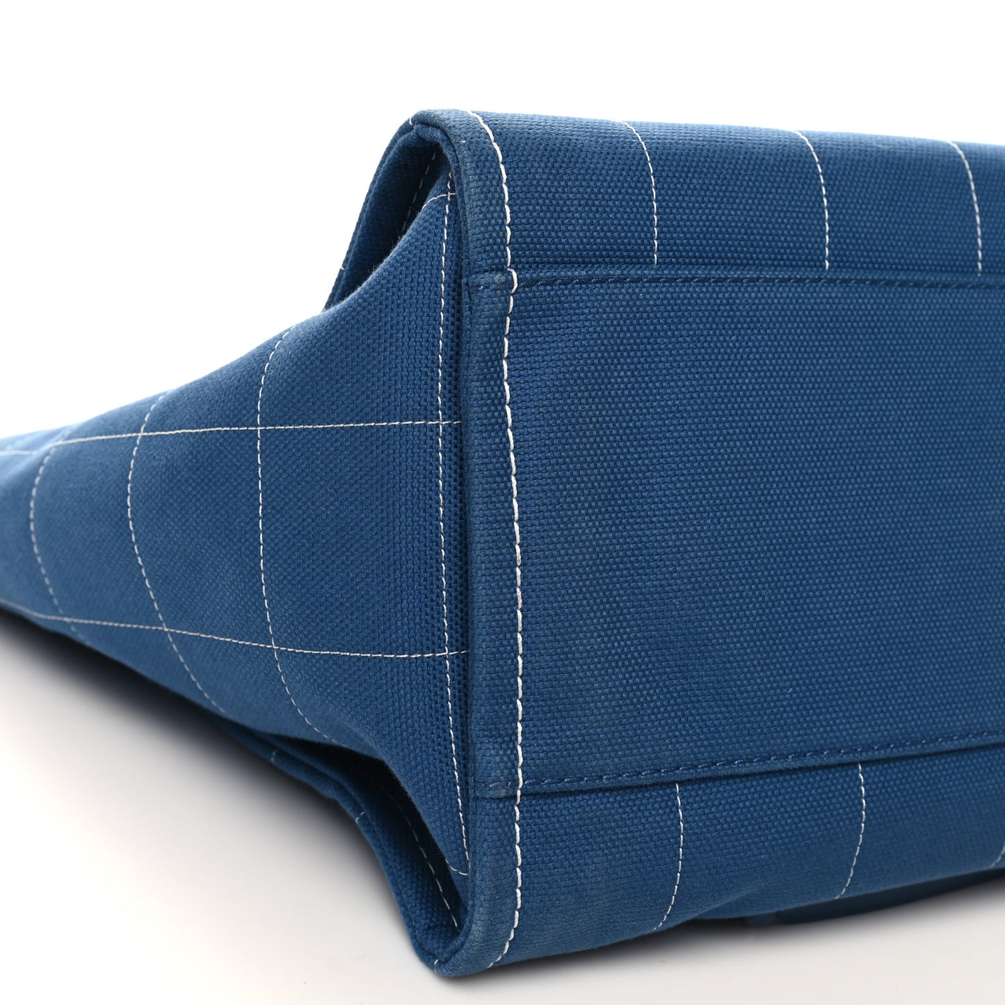 Cotton Medium Deauville Tote Blue White