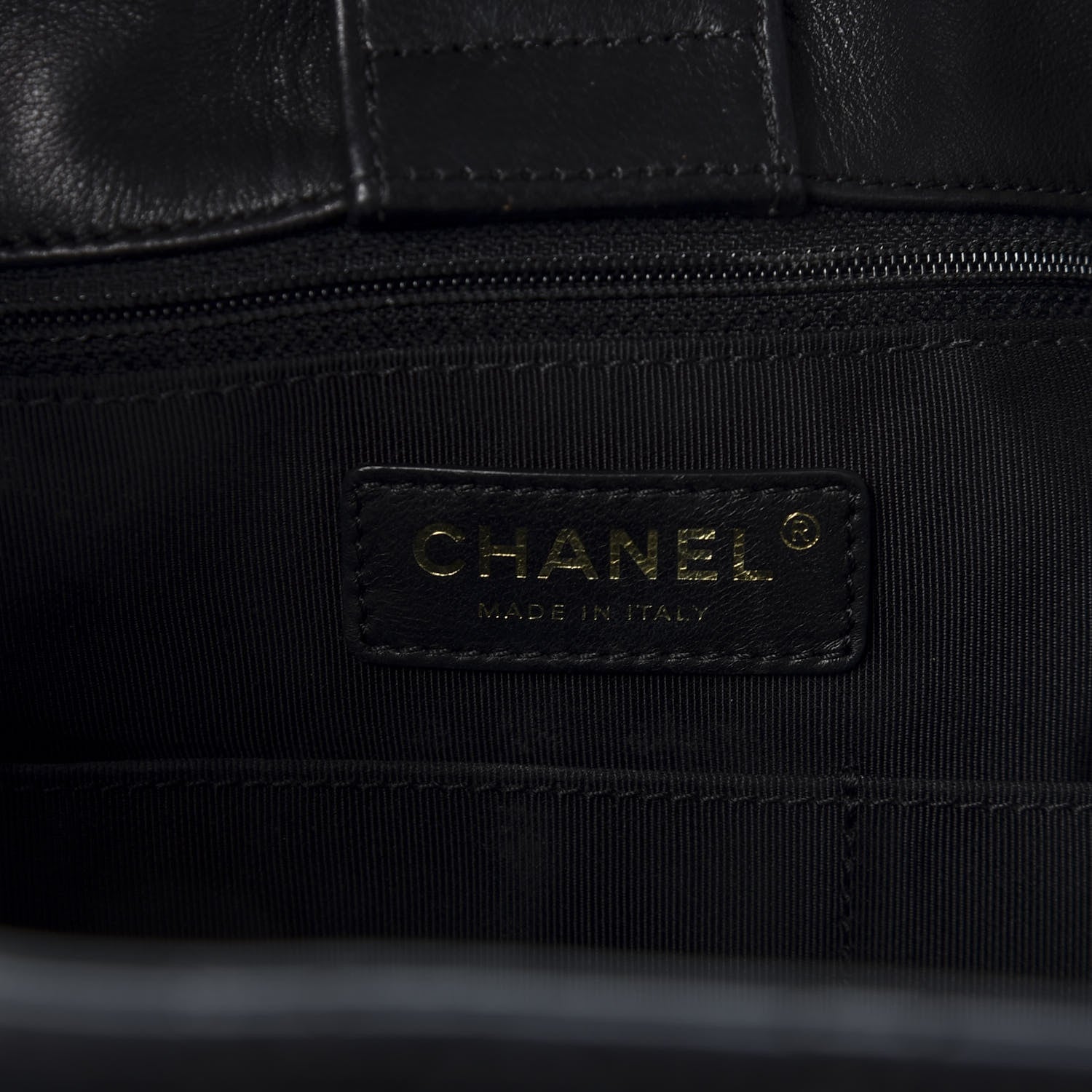 Chanel Lambskin Quilted Large Drawstring Bag Black 7 of 10