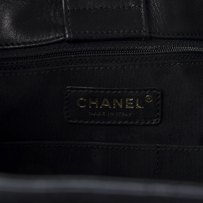 Chanel Lambskin Quilted Large Drawstring Bag Black 7 of 10