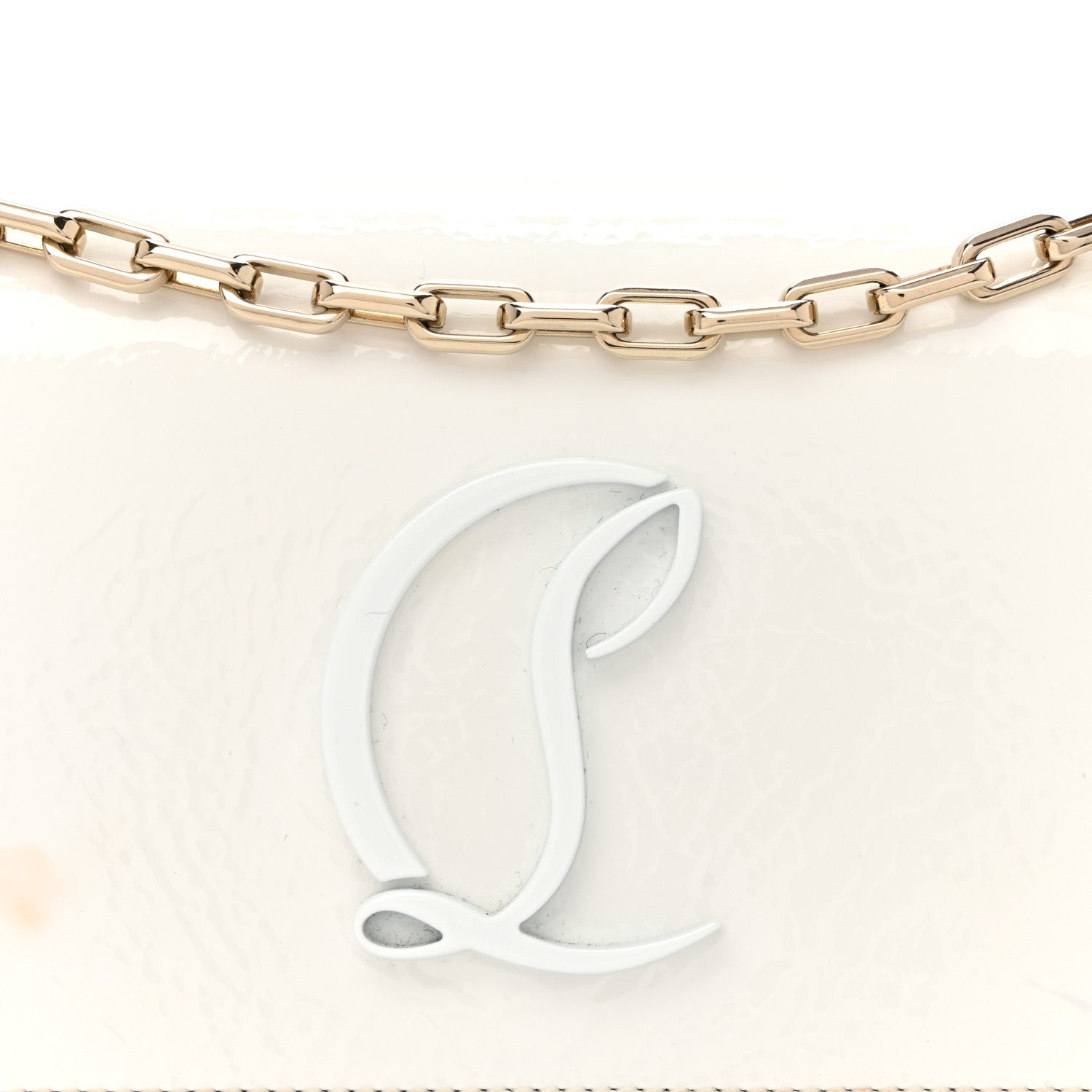 Christian Louboutin Patent Calfskin By My Side Wallet On Chain White 8 of 11