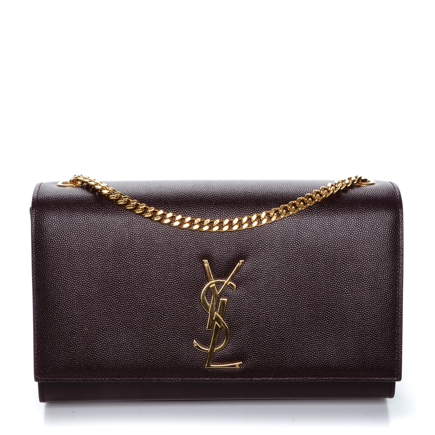 Saint Laurent Grain De Poudre Medium Classic Monogram Kate Satchel Amaranto 1 of 6