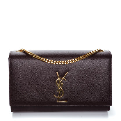 Saint Laurent Grain De Poudre Medium Classic Monogram Kate Satchel Amaranto 1 of 6