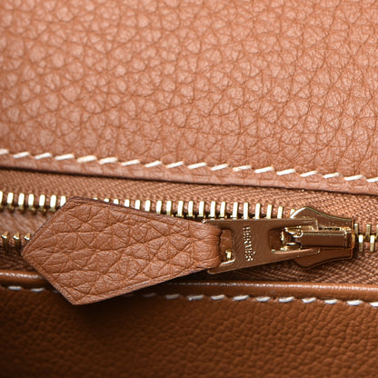 Hermes Taurillon Clemence Retourne Horseshoe Kelly 28 Gold 31 of 40