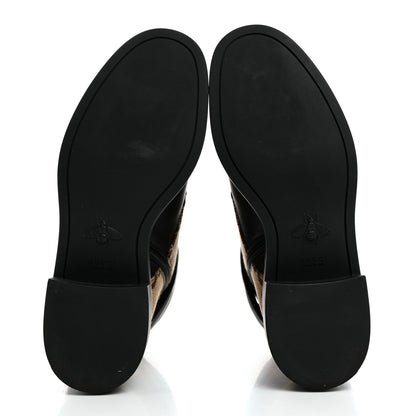 Gucci Flores Calfskin Monogram Maxi GG Nappa Matelasse Double G 40mm Ankle Boots 36.5 Black Camel Ebony 5 of 9