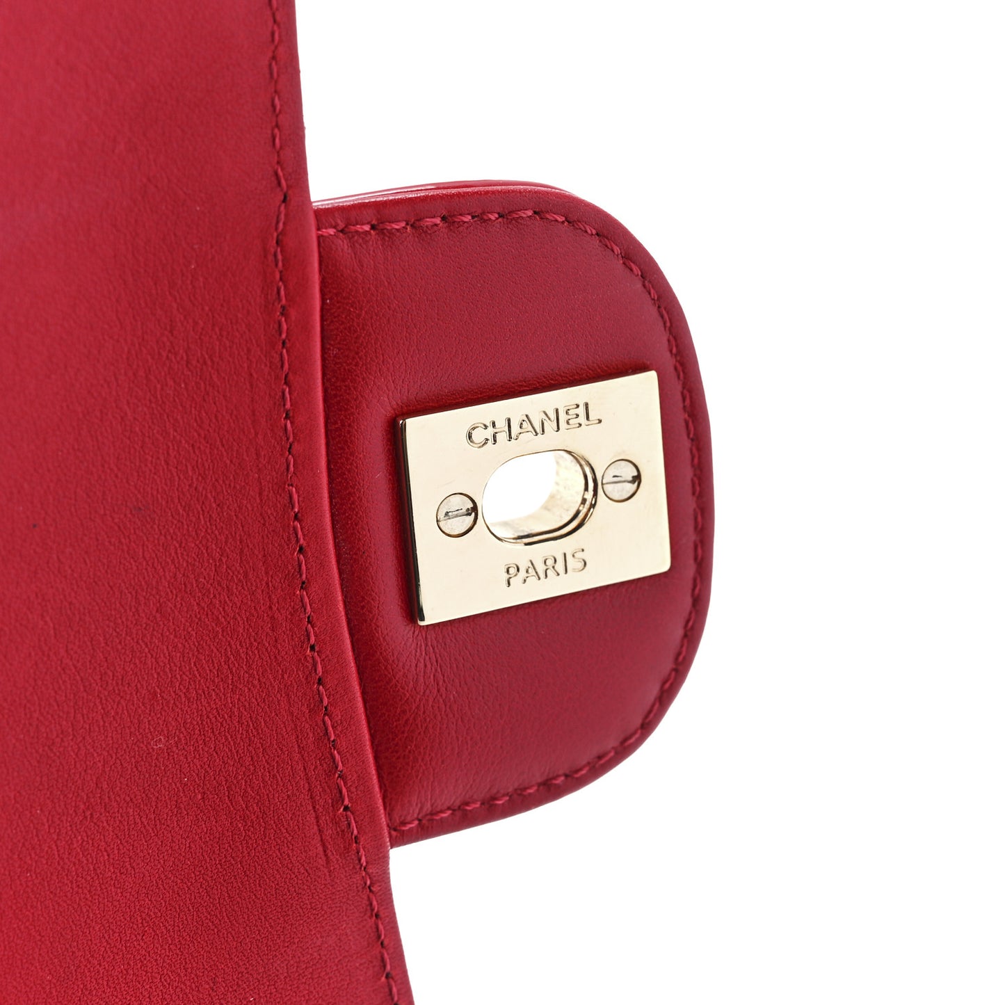 Patent Calfskin Quilted Valentine Charms Medium Single Flap Red