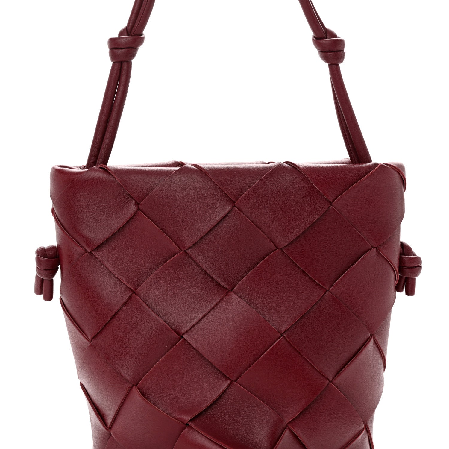 Bottega Veneta Nappa Maxi Intrecciato Clasp Bucket Bag Bordeaux 7 of 9