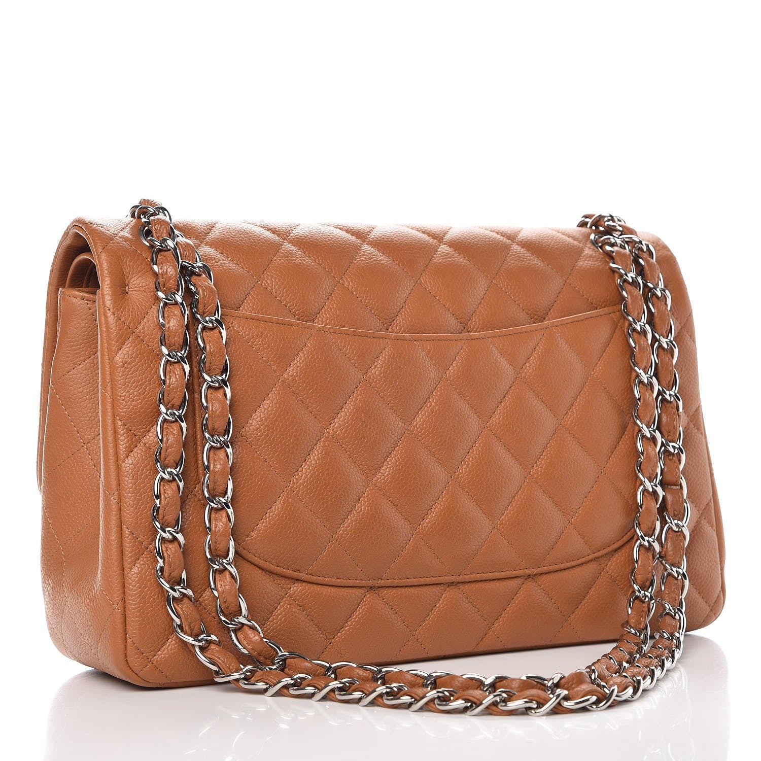 Chanel Caviar Quilted Jumbo Double Flap Light Brown 4 of 11