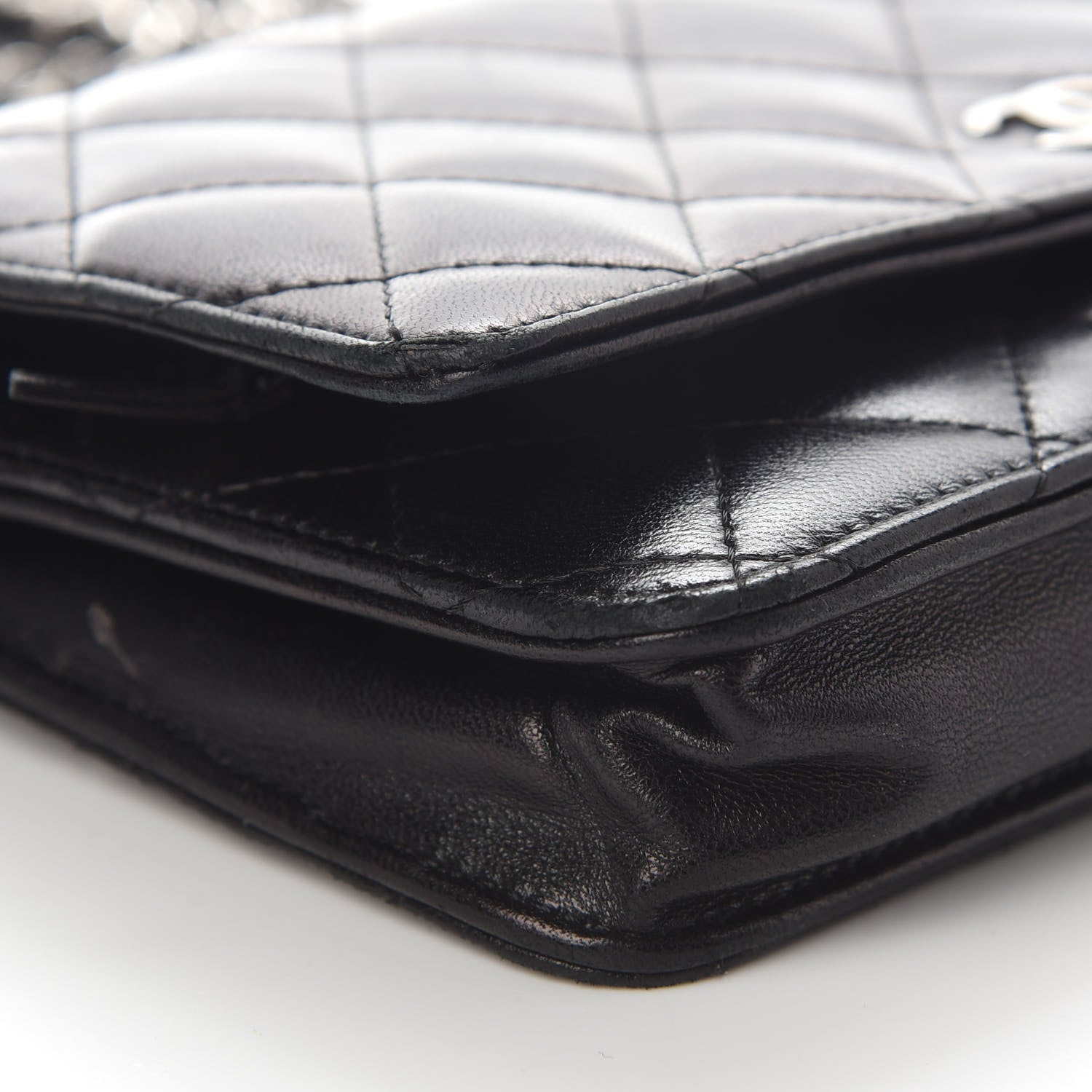 Chanel Lambskin Quilted Wallet On Chain WOC Black 9 of 12