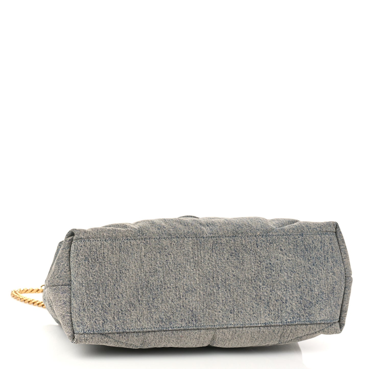 Denim Quilted Medium Loulou Puffer Monogram Chain Satchel Azur