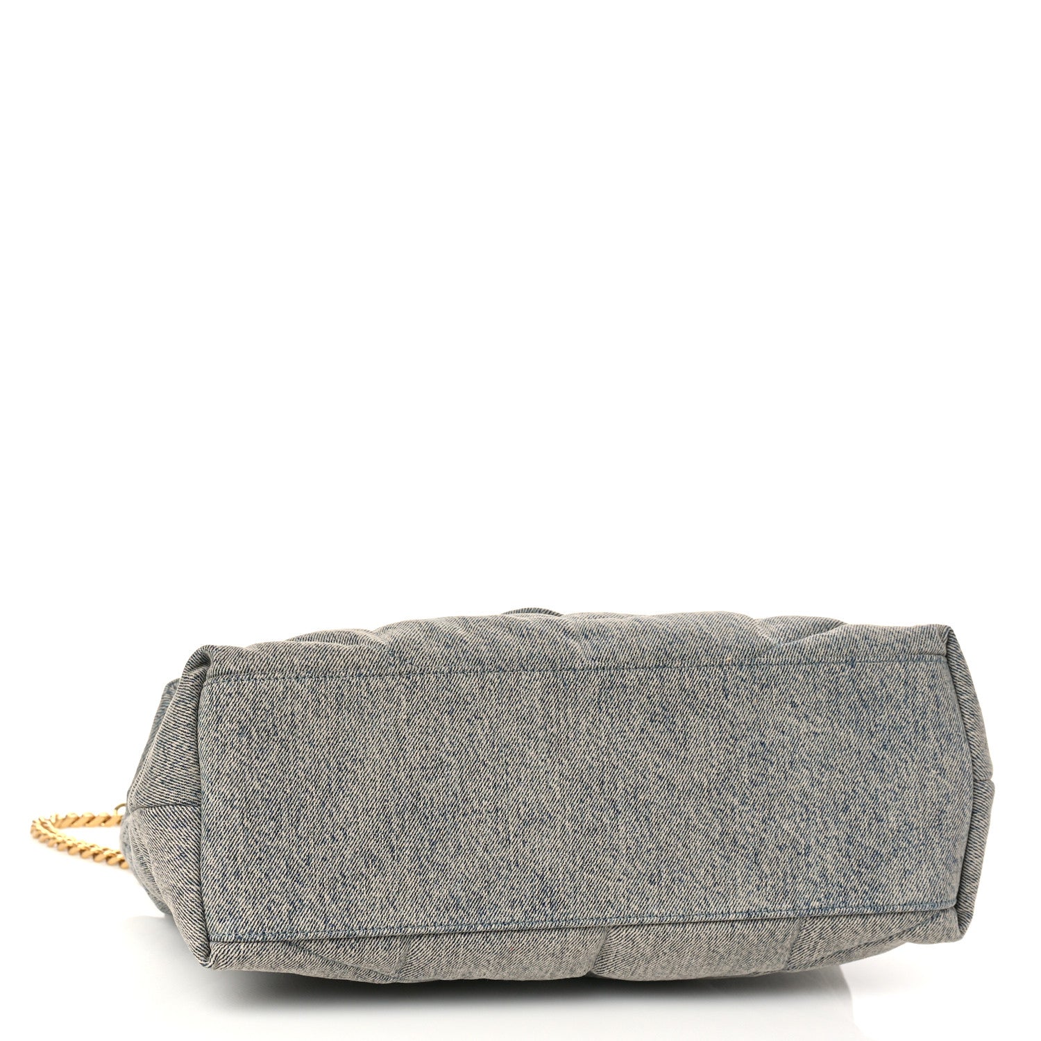 Saint Laurent Denim Quilted Medium Loulou Puffer Monogram Chain Satchel Azur 4 of 7