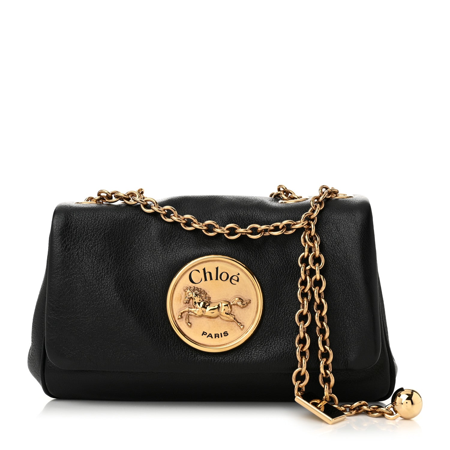 Chloe Grained Calfskin Small Heritage Shoulder Bag Black 1 of 10
