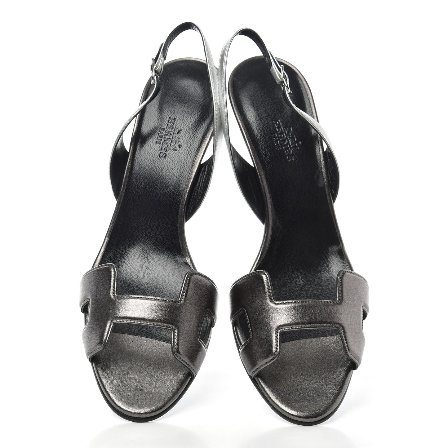 Metallic Nappa Night 70 Slingback Sandals 39.5 Canon De Fusil Argent