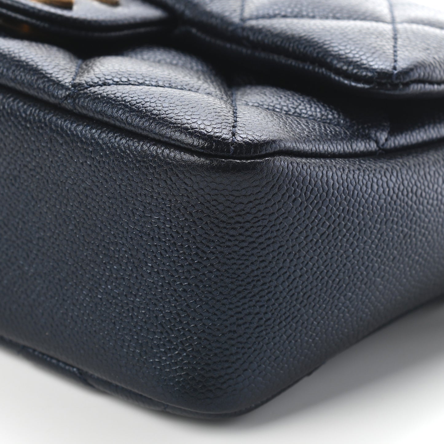 Iridescent Caviar Quilted Mini My Perfect Flap Black