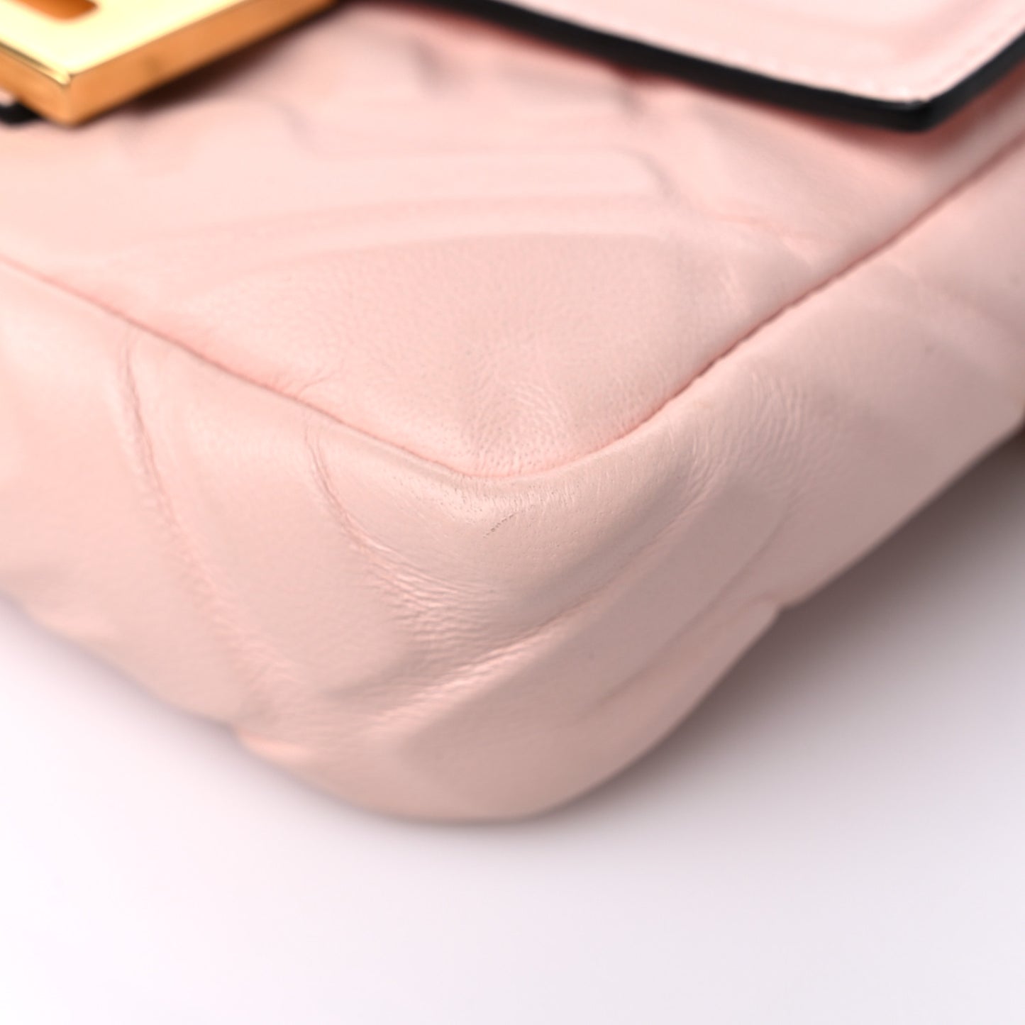 Nappa FF 1974 Embossed Mini Baguette Rosa Quarzo