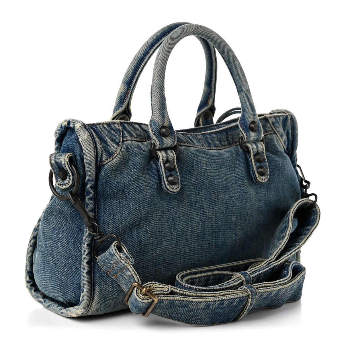 Balenciaga Washed Denim Classic Hardware Small Le City Blue 3 of 11