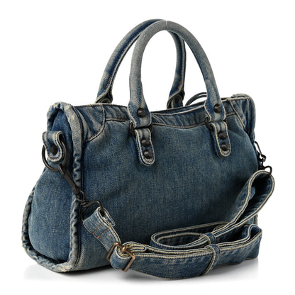 Balenciaga Washed Denim Classic Hardware Small Le City Blue 3 of 11