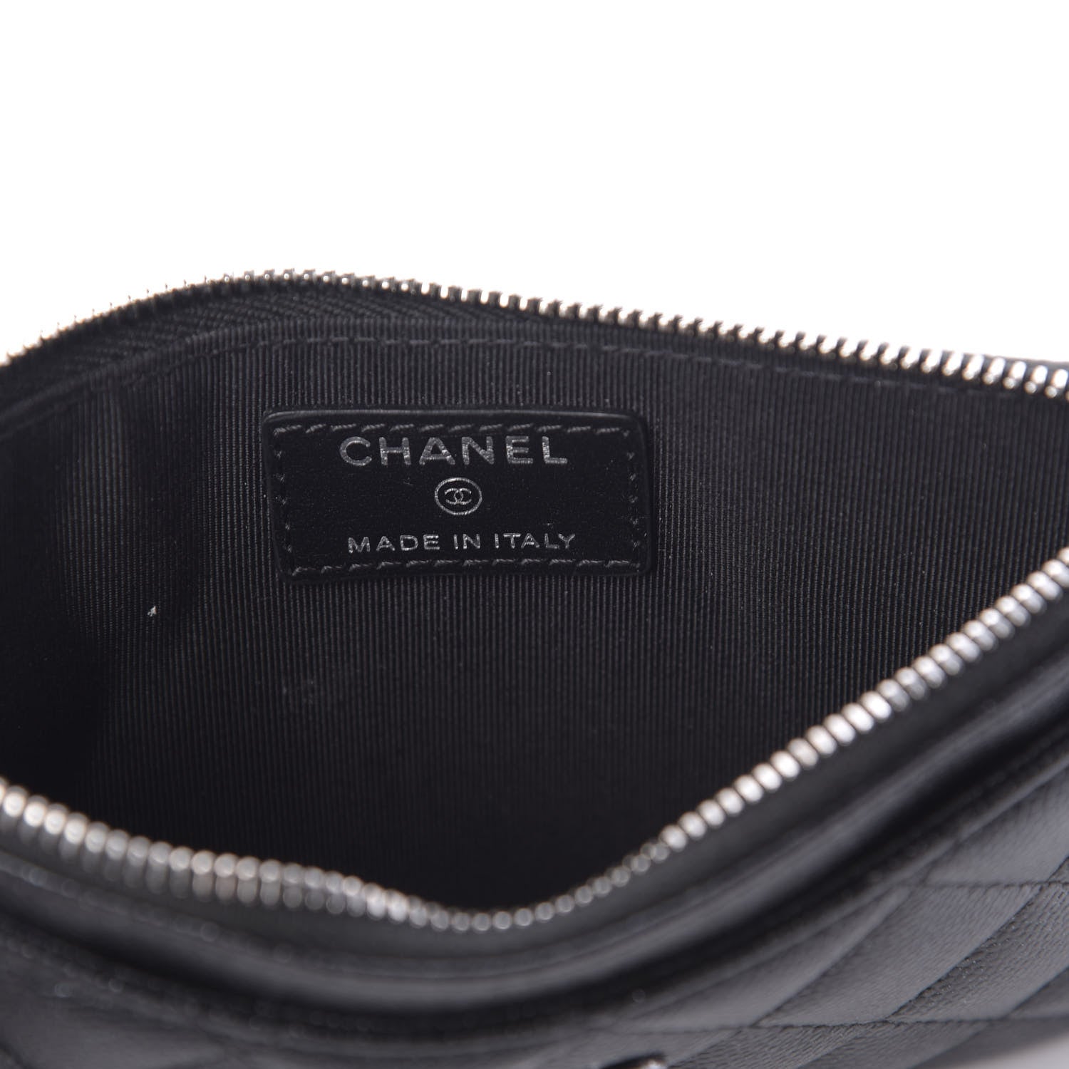 Chanel Iridescent Caviar Quilted Classic Zip Pouch Black 10 of 11