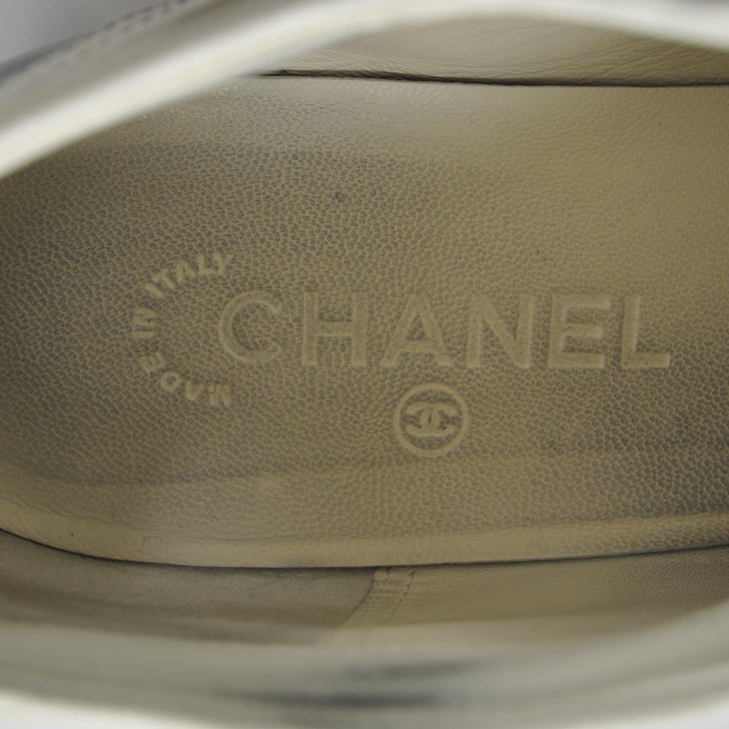 Chanel Leather Patent Cap Toe CC Sneakers 42 7 of 8