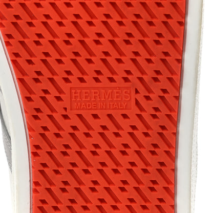 Hermes Epsom Suede Boomerang Sneakers 36 White Gris 6 of 9