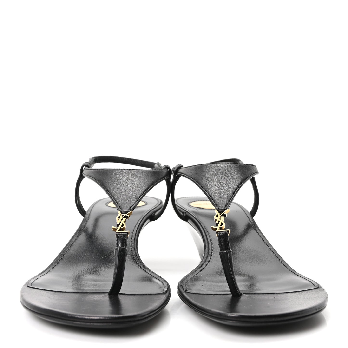 Nappa Cassandra Monogram Bridget 40 Wedge Sandals 37.5 Black