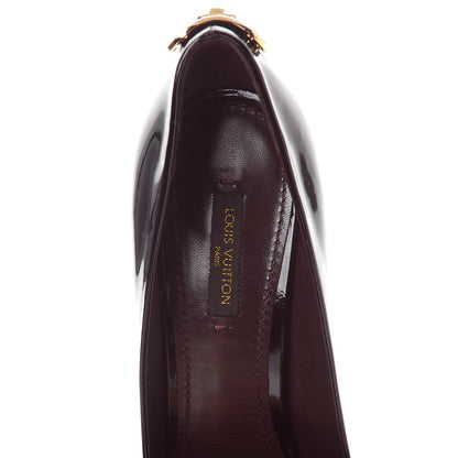 Louis Vuitton Patent Calfskin Oh Really Peep Toe Pumps 38 Amarante 8 of 10