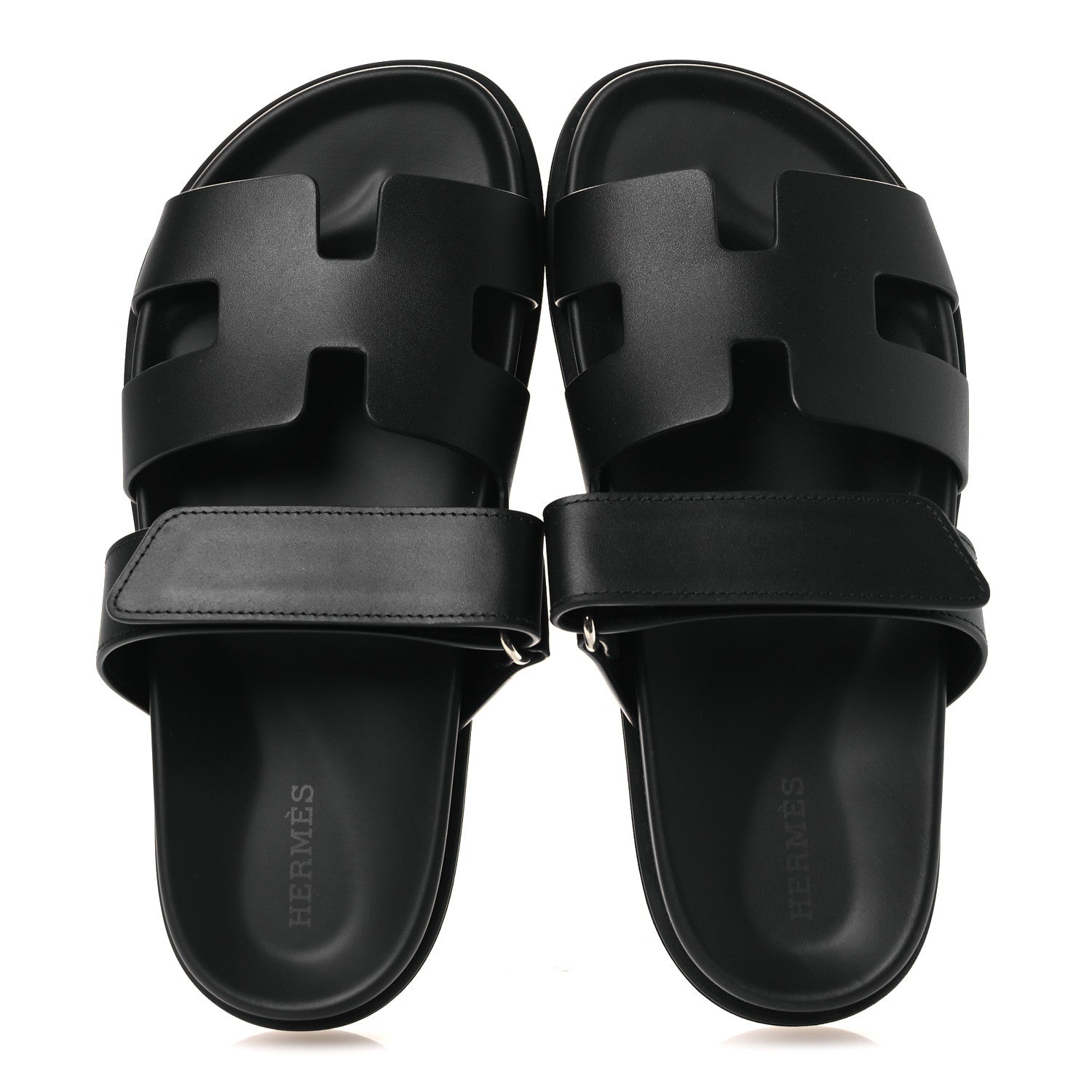 Hermes Calfskin Womens Chypre Sandals 36 Black 2 of 9