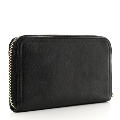 Prada Vitello Daino Zip Around Wallet Black 4 of 8