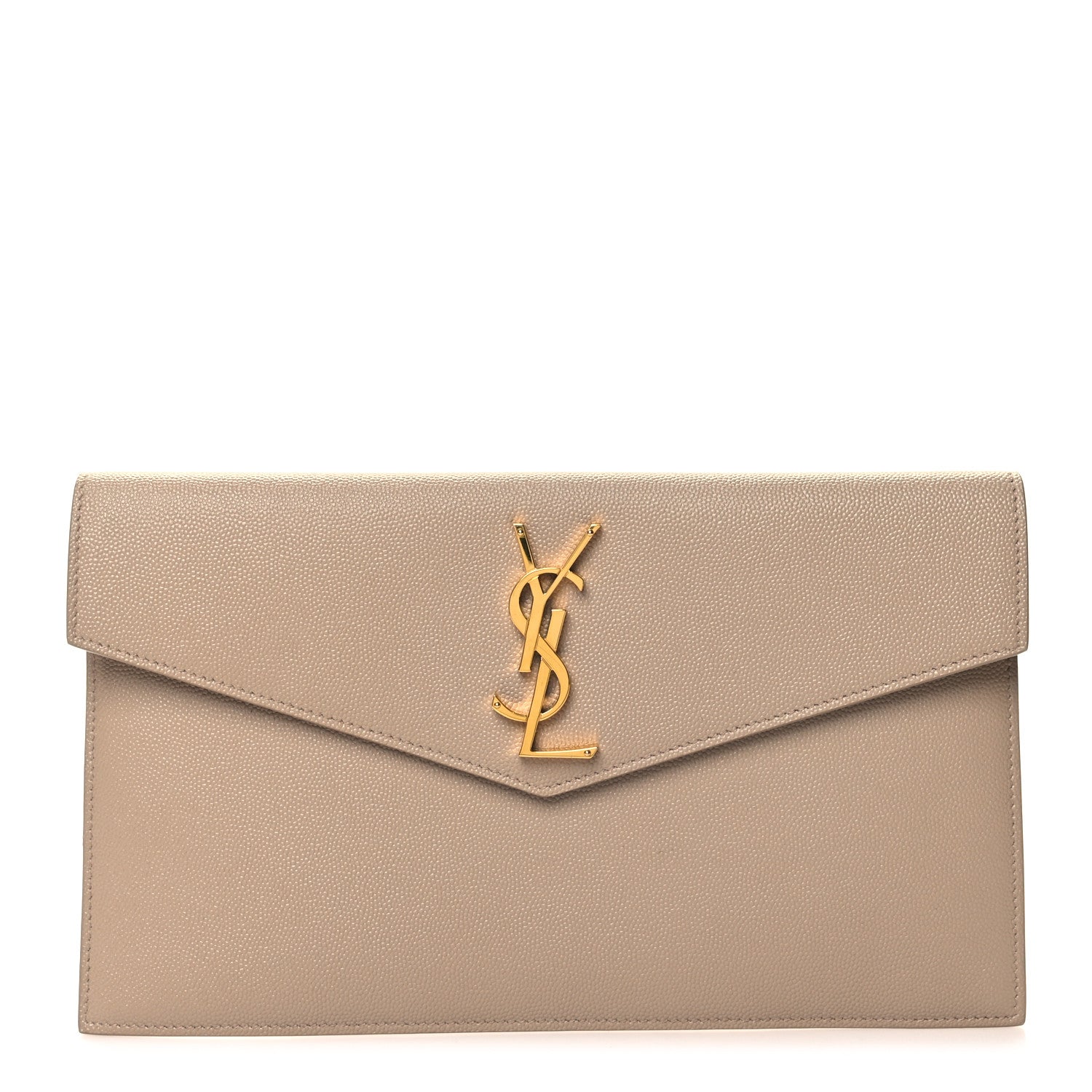 Saint Laurent Grain De Poudre Uptown Pouch Dark Beige 1 of 10