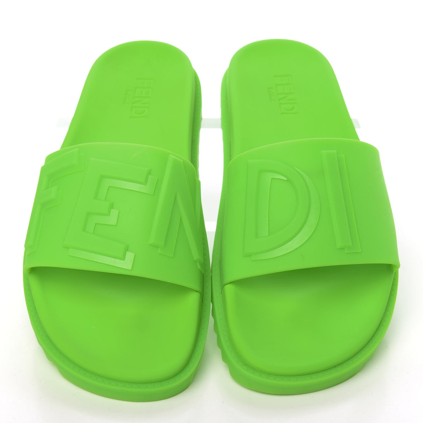 Rubber Logo Slide Sandals 9 Green