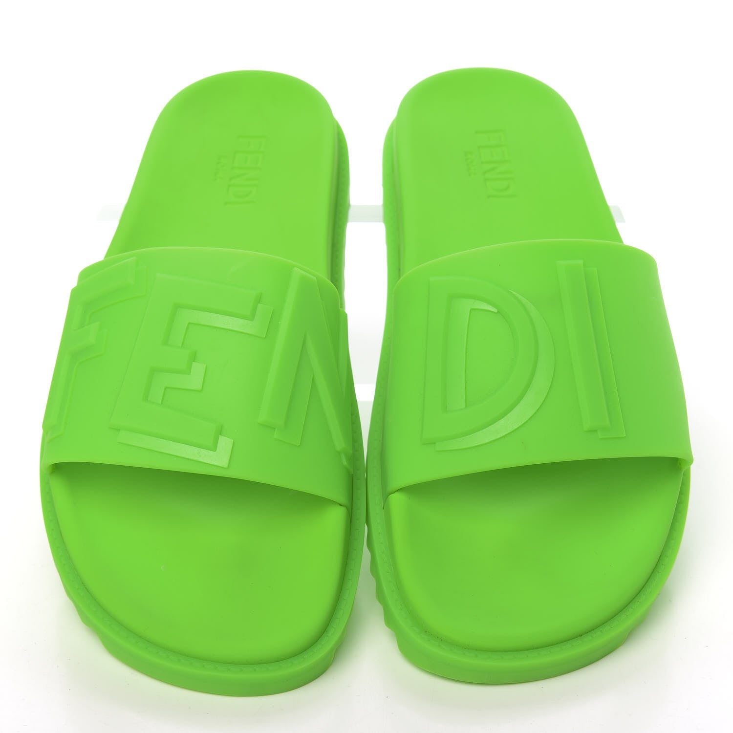 Fendi Rubber Logo Slide Sandals 9 Green 5 of 11