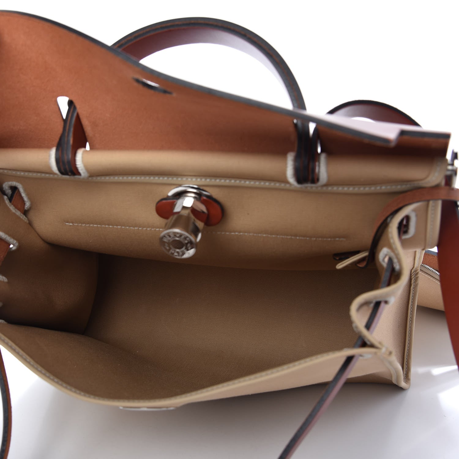 Hermes Vache Hunter Toile Herbag Zip 31 PM Trench Cuivre 5 of 10