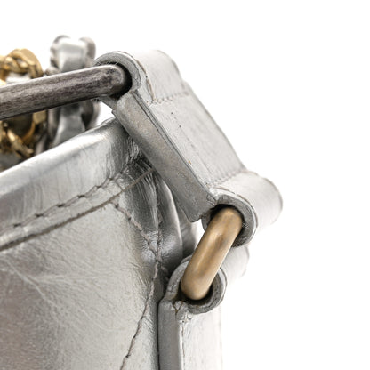 Chanel Metallic Aged Calfskin Quilted Small Gabrielle Hobo Silver 12 of 13