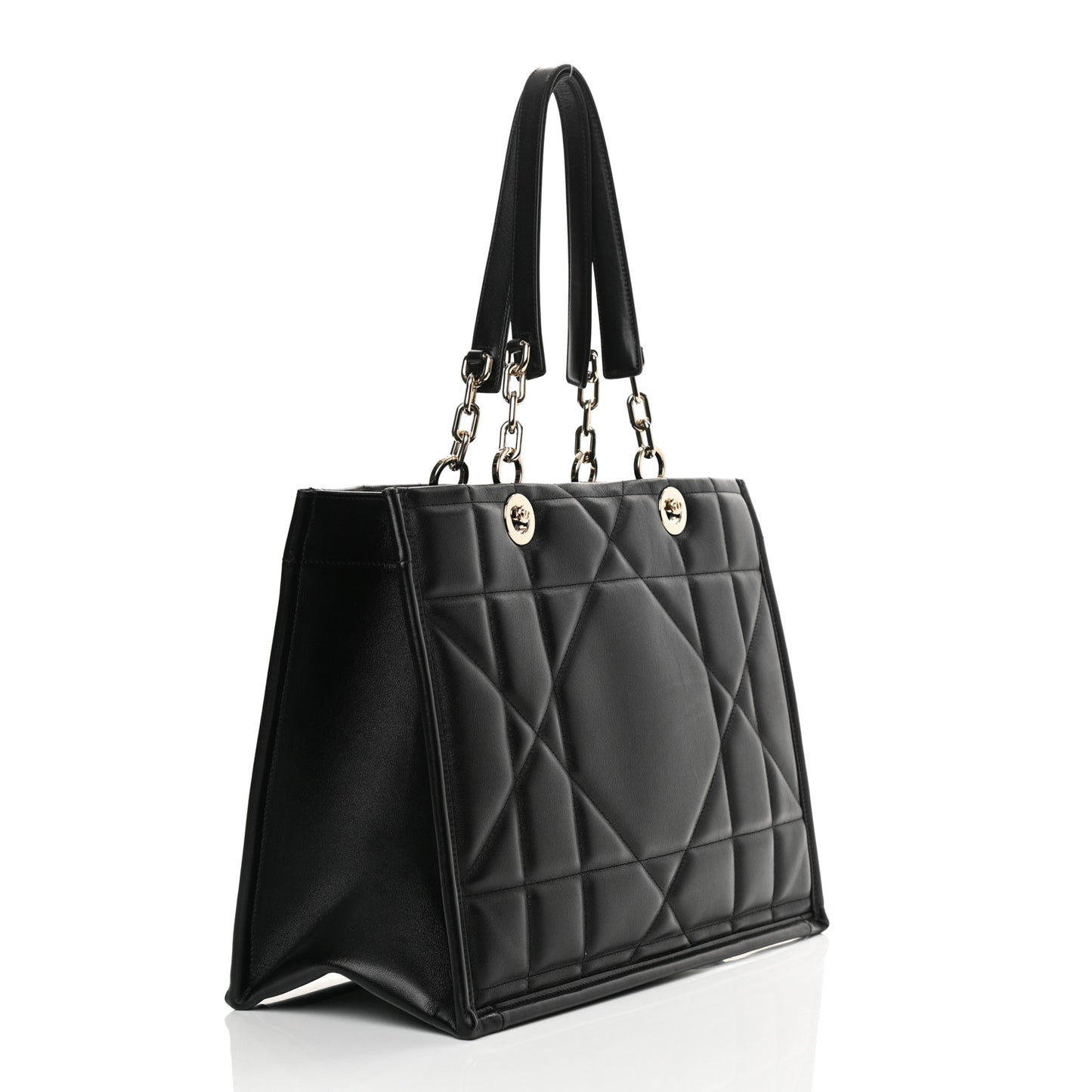 Calfskin Archicannage Medium Essential Tote Black