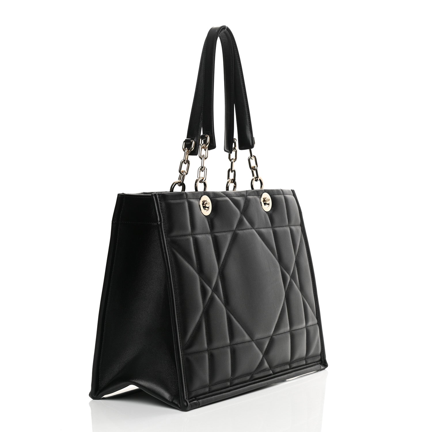 Christian Dior Calfskin Archicannage Medium Essential Tote Black 3 of 11