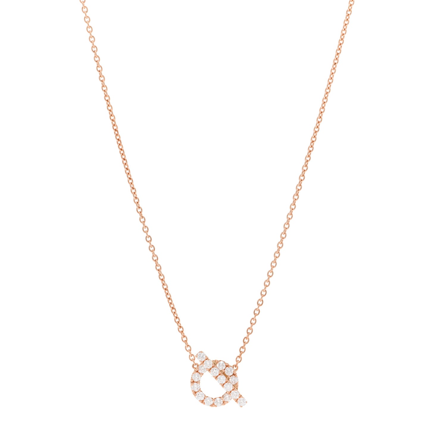 18K Rose Gold Diamond Finesse Pendant Necklace