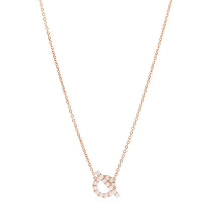 Hermes 18K Rose Gold Diamond Finesse Pendant Necklace 1 of 5