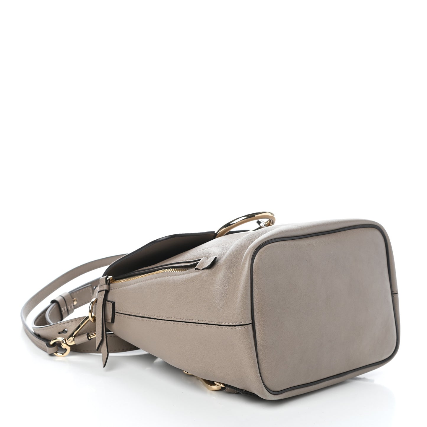 Suede Calfskin Small Faye Backpack Motty Grey