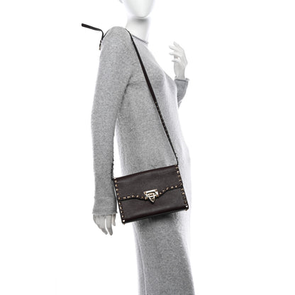 Valentino Garavani Pebbled Calfskin Medium Rockstud Flip Lock Crossbody Bag Rubin 2 of 10