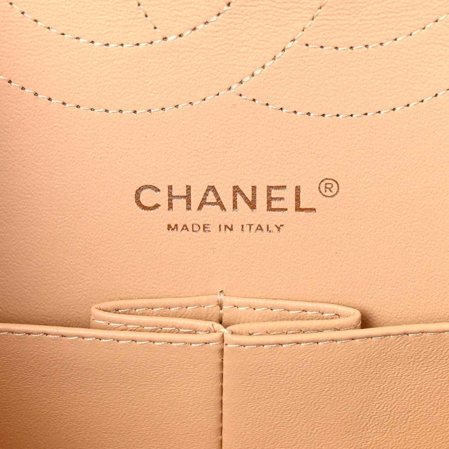 Caviar Quilted Jumbo Double Flap Beige