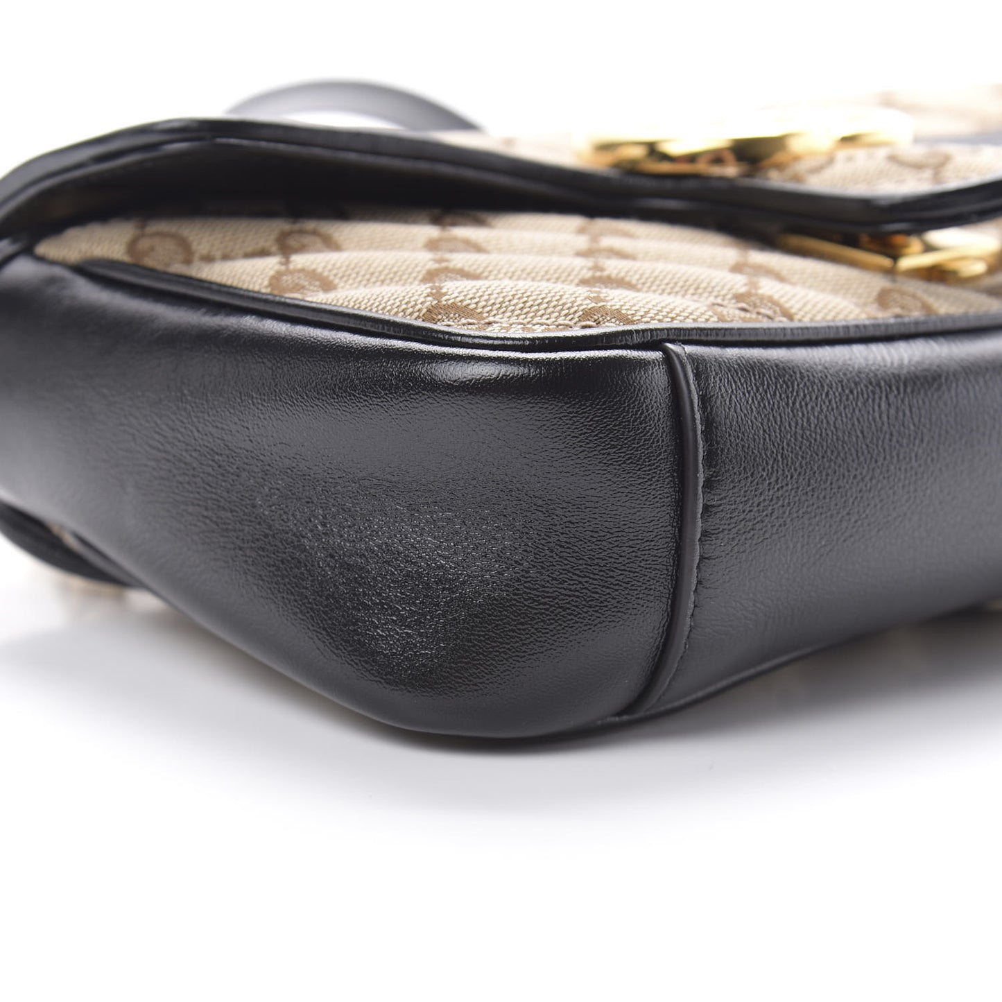 Monogram Matelasse Diagonal Mini GG Marmont Shoulder Bag Beige Black